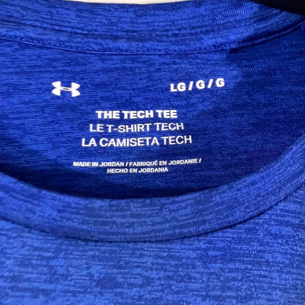 Under Armour Blue Heather The Tech Tee Fitness Workout Shirt - Picture 3 of 4